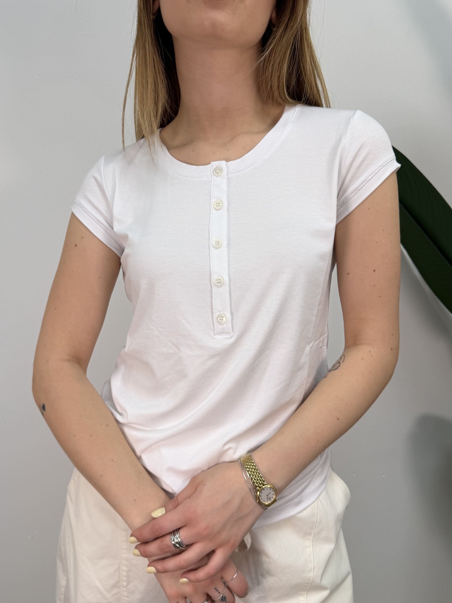 T-shirt serafino slim 6 bottoni VICOLO - GiuGiò | Shop online