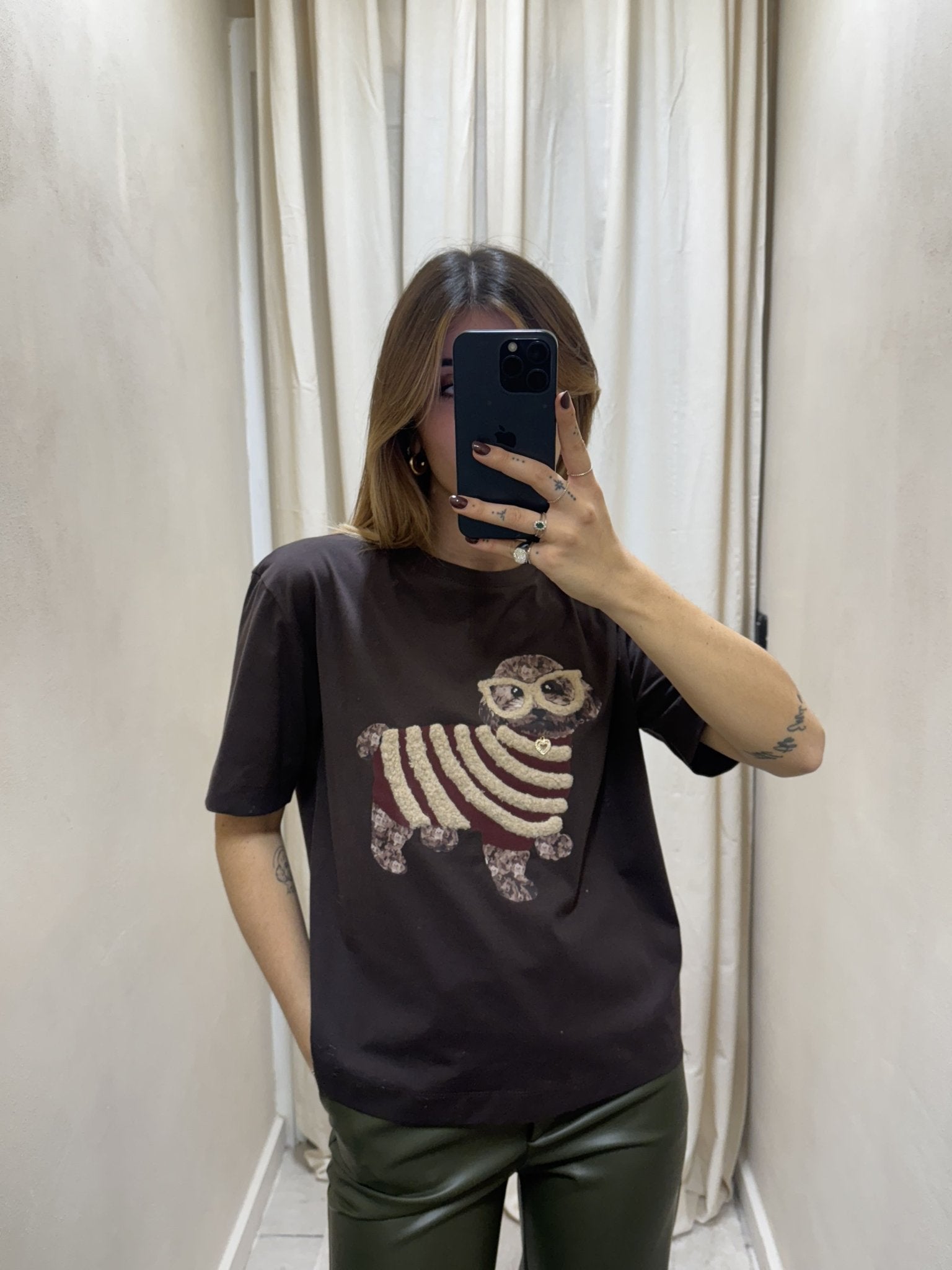 T-Shirt stampa barboncino con dettaglio gioiello Susy Mix - GiuGiò | Shop online