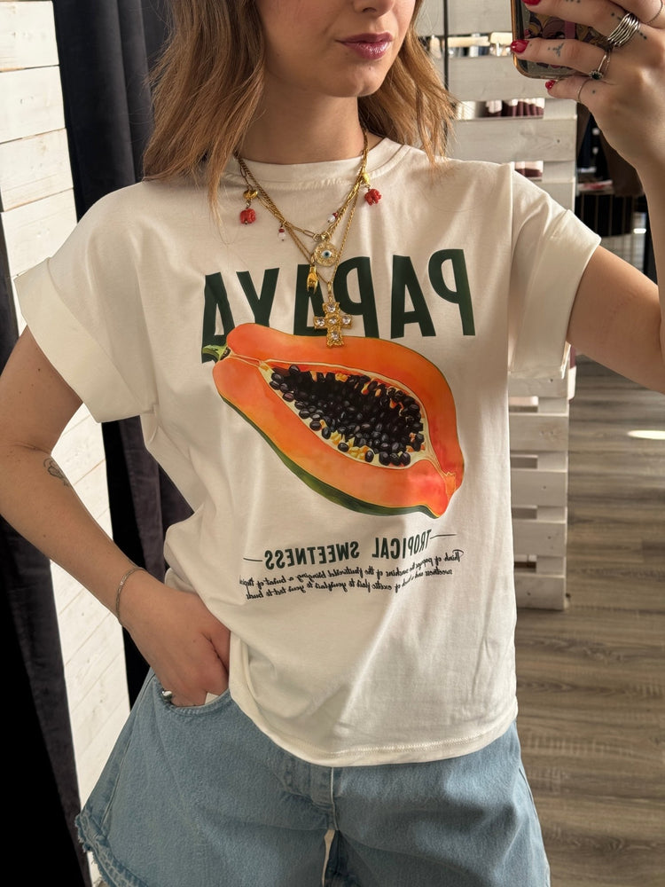 T-shirt stampa papaia Susy Mix - GiuGiò | Shop online