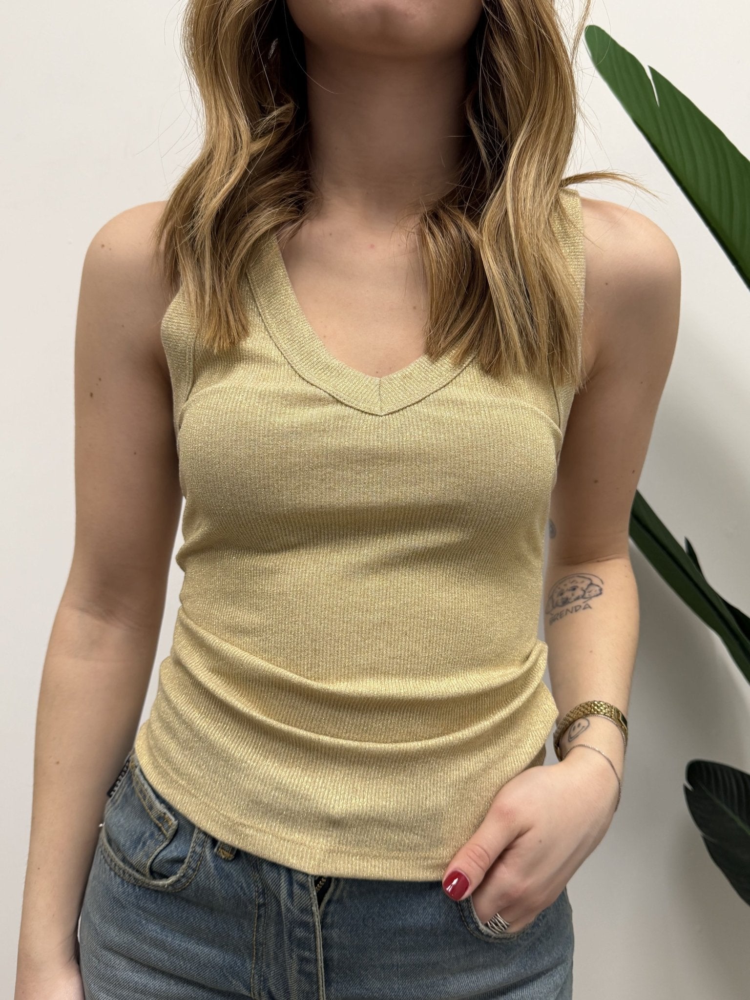 Tank top micro costina lurex VICOLO - GiuGiò | Shop online