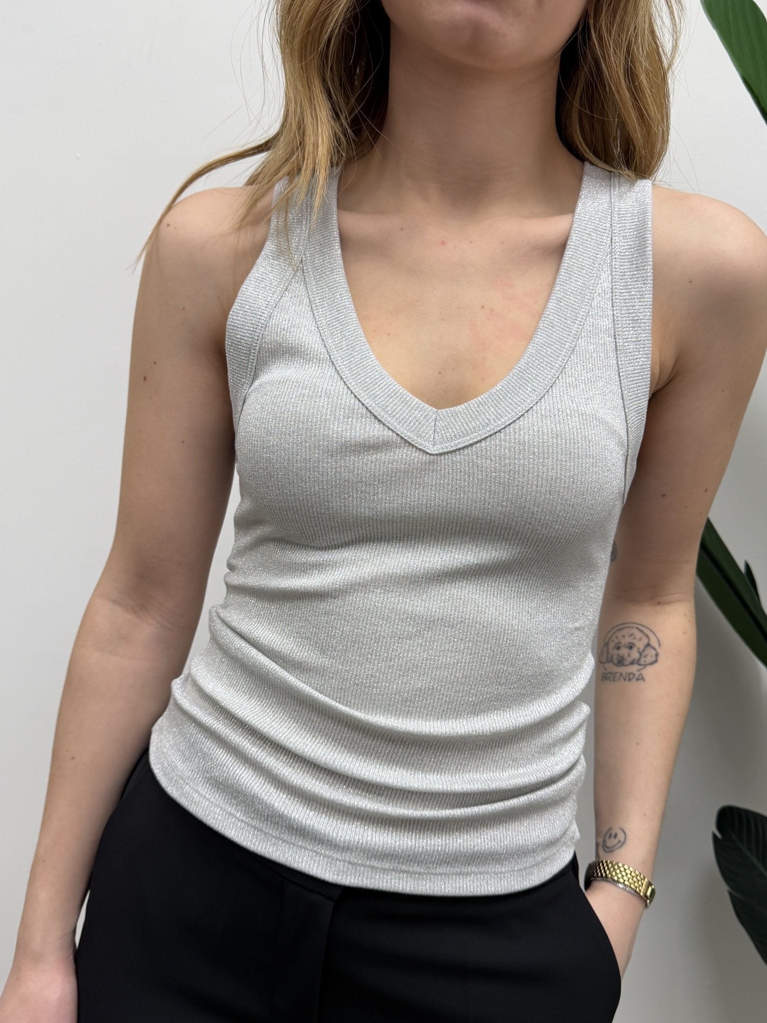 Tank top micro costina lurex VICOLO - GiuGiò | Shop online