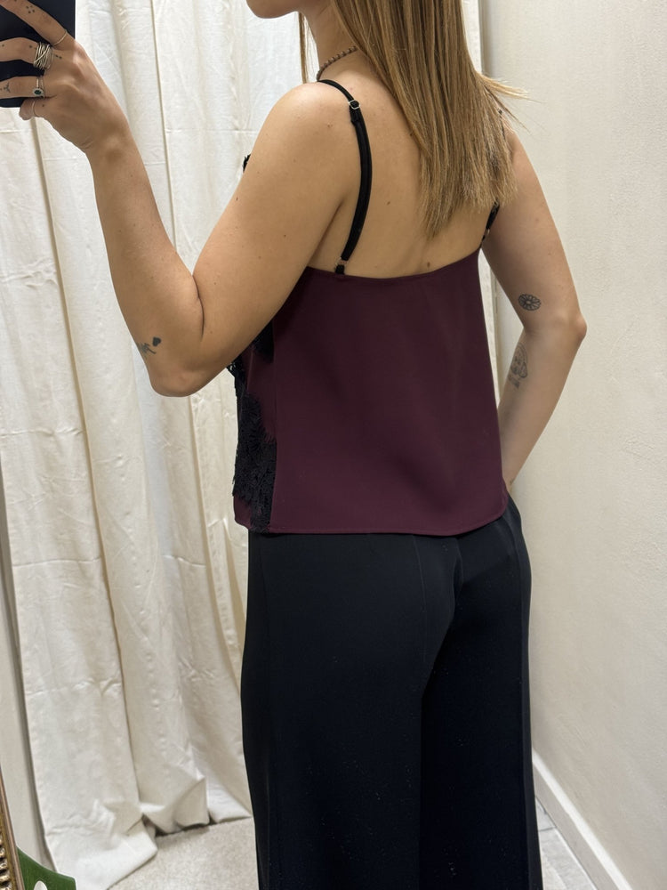 Top bretellina satin con inserti in pizzo Tensione In - GiuGiò | Shop online