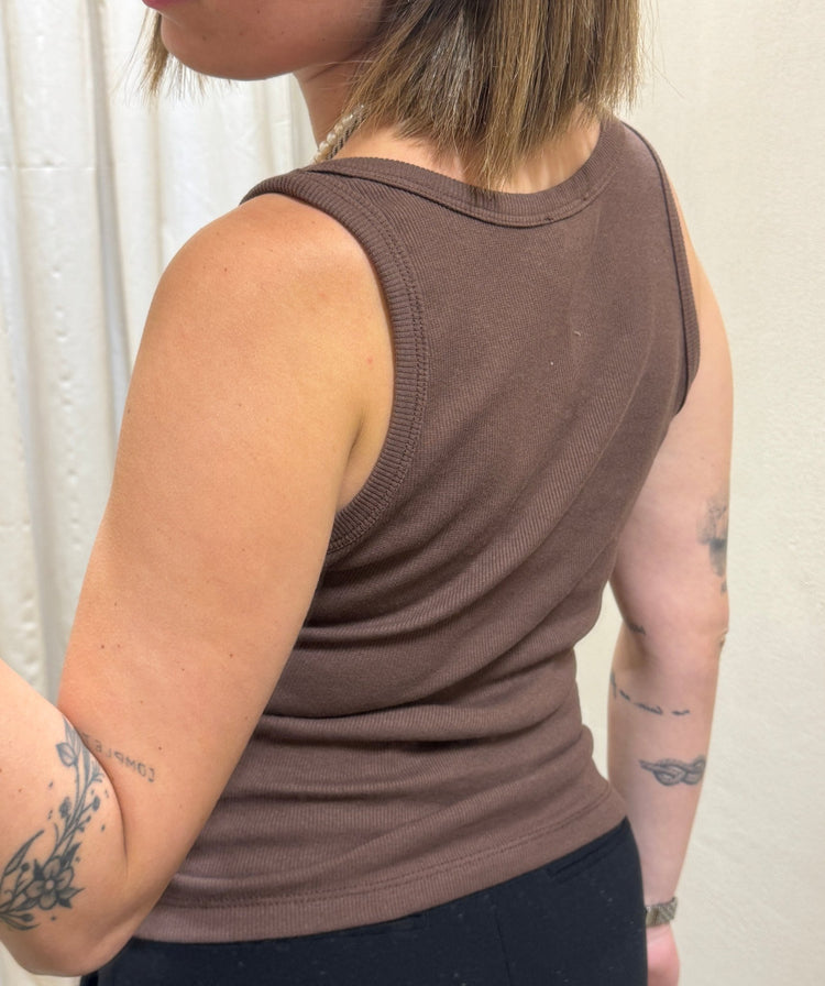 Top canotta a costa scollo V Susy Mix - GiuGiò | Shop online