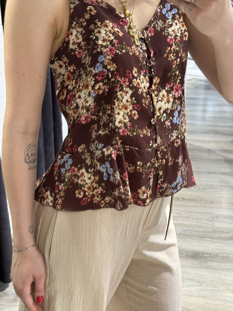 Top fiorato con rouches Tensione In - GiuGiò | Shop online