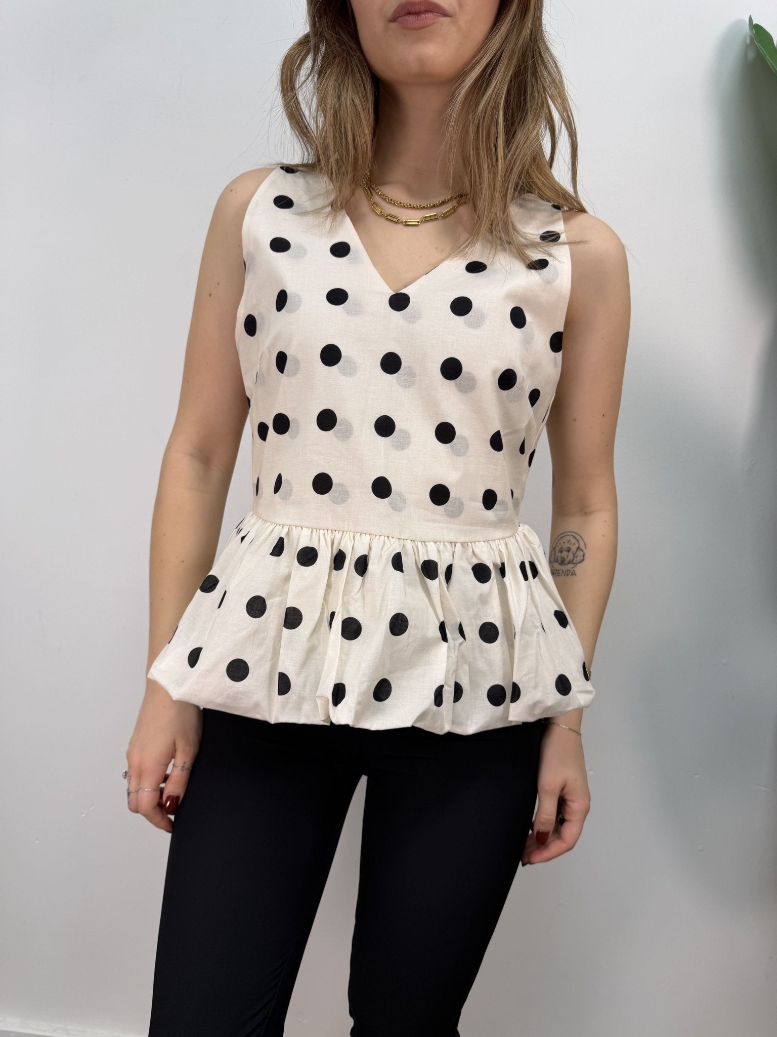 Top in cotone con pois Tensione In - GiuGiò | Shop online