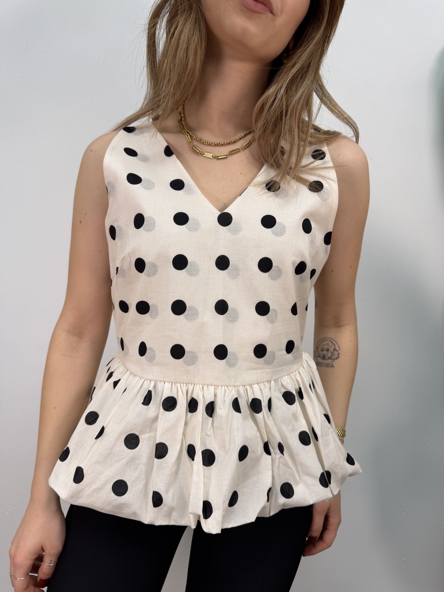 Top in cotone con pois Tensione In - GiuGiò | Shop online