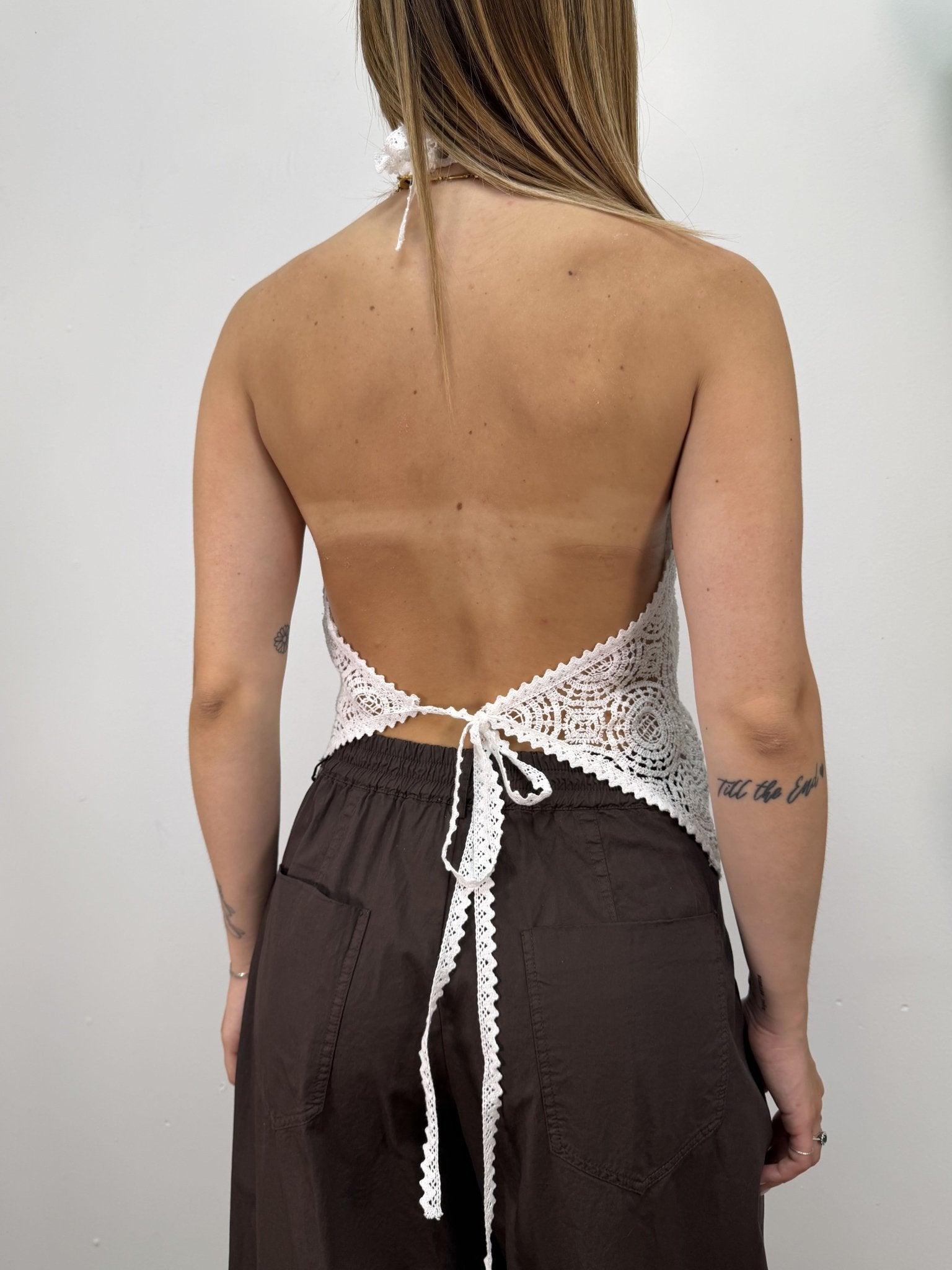 Top uncinetto con lacci sul retro MyD - GiuGiò | Shop online