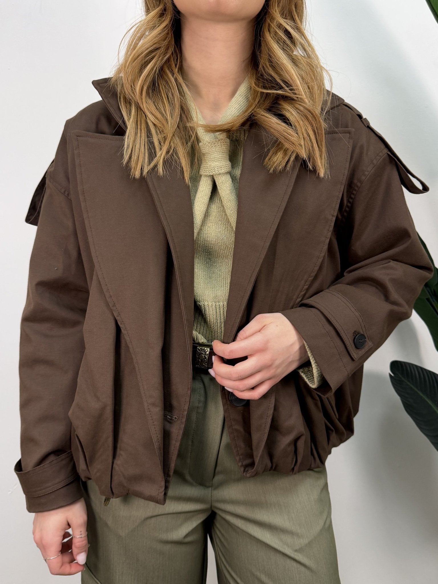 Trench bomber in cotone fustagno moro HaveOne - GiuGiò | Shop online