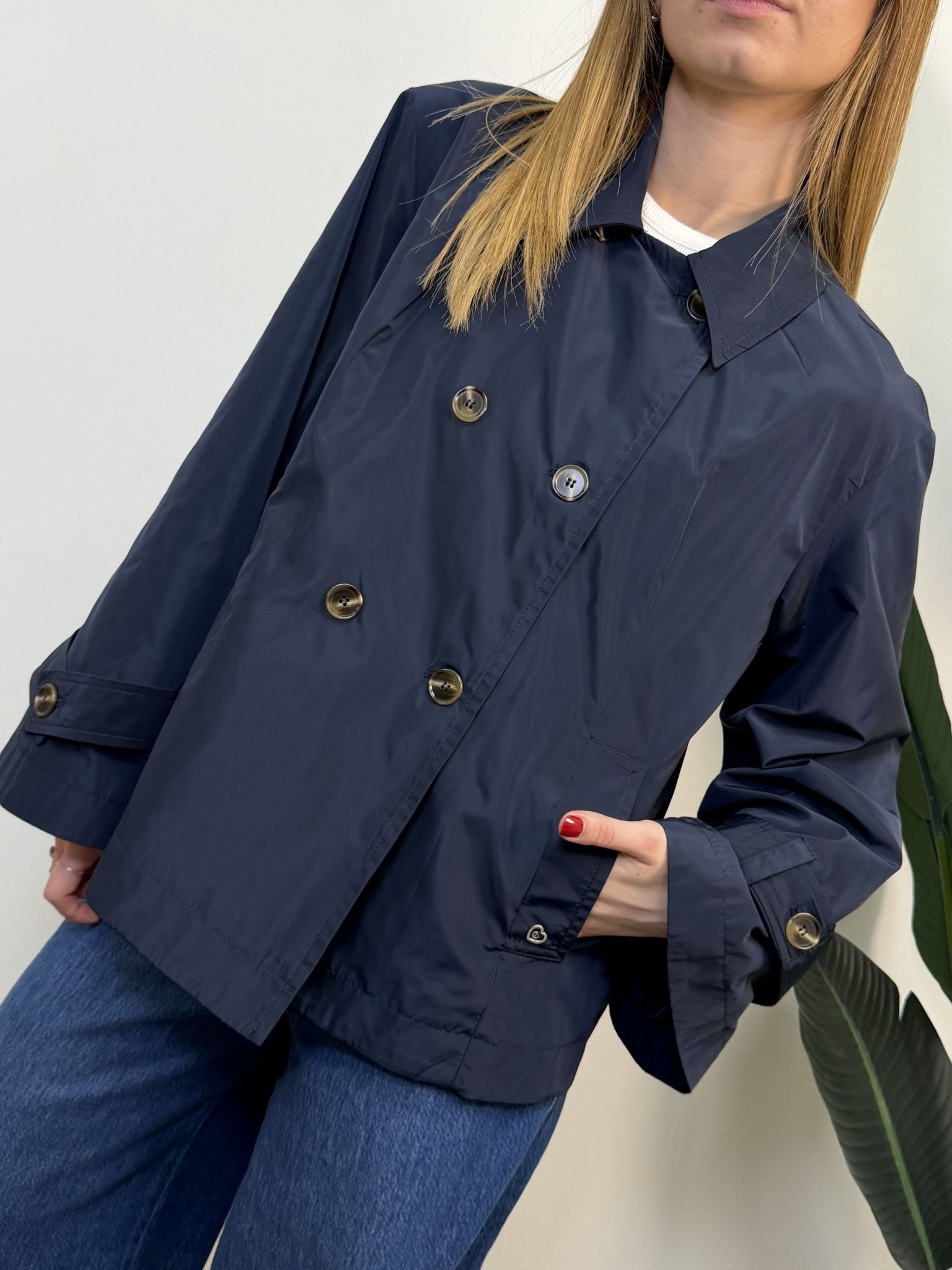 Trench corto doppiopetto in nylon Please - GiuGiò | Shop online