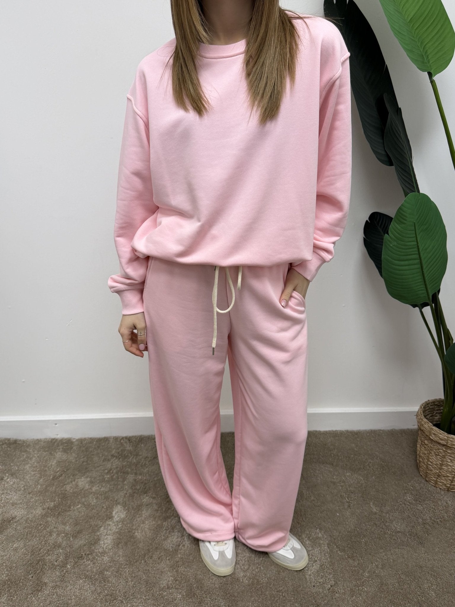 Tuta in felpa garzata girocollo + pantalone gamba dritta Susy Mix - GiuGiò | Shop online