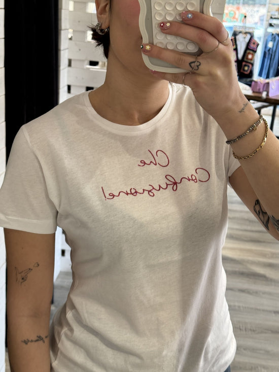Susy Mix- T-shirt slim con scritta - Giugioshop