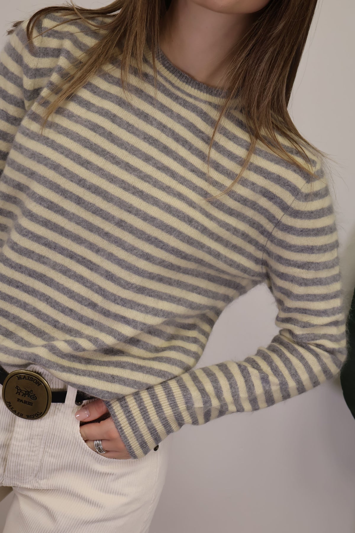 Maglione girocollo righe grigio Tensione In