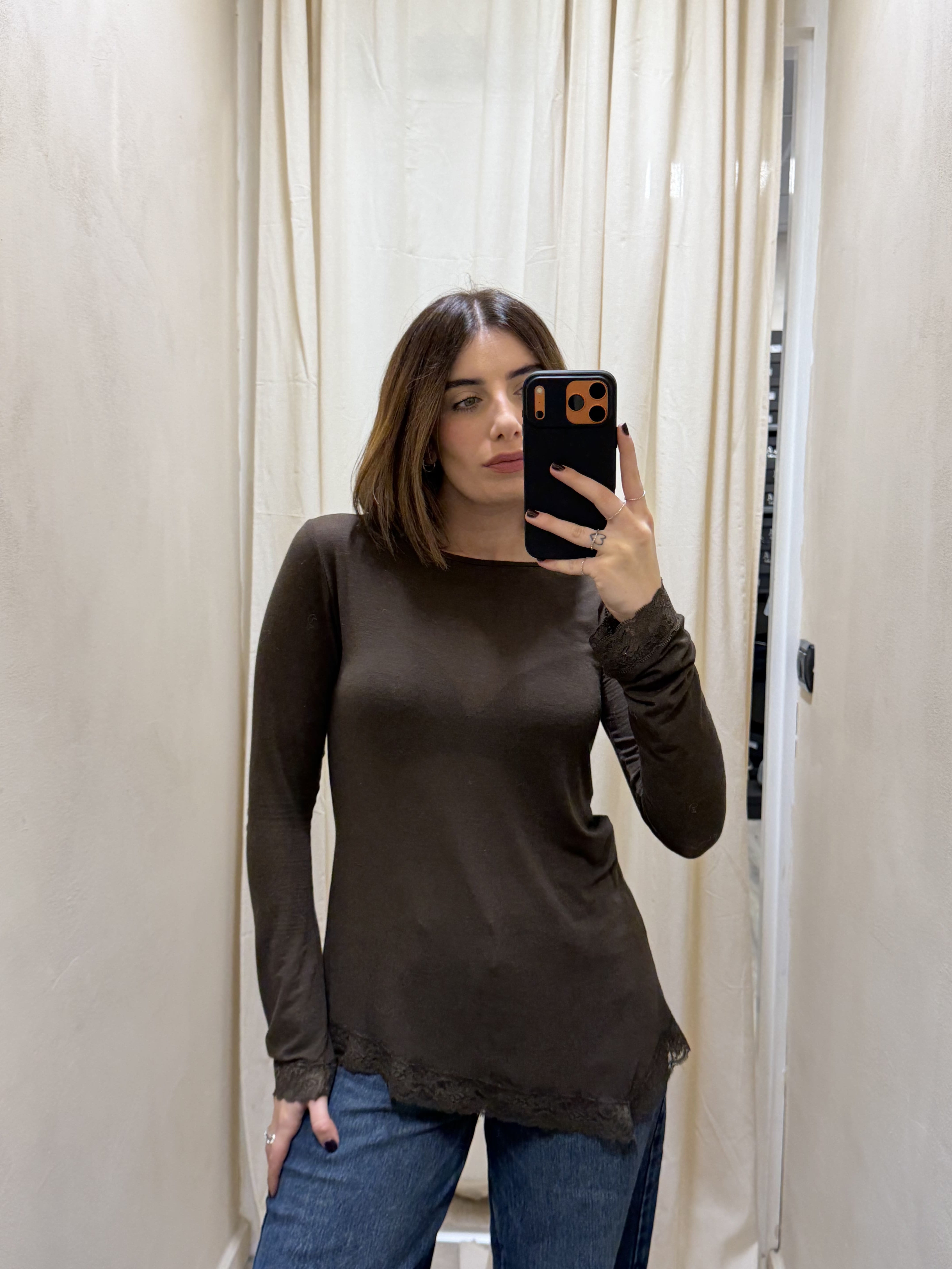 Maglia misto cashmere + pizzo MyD