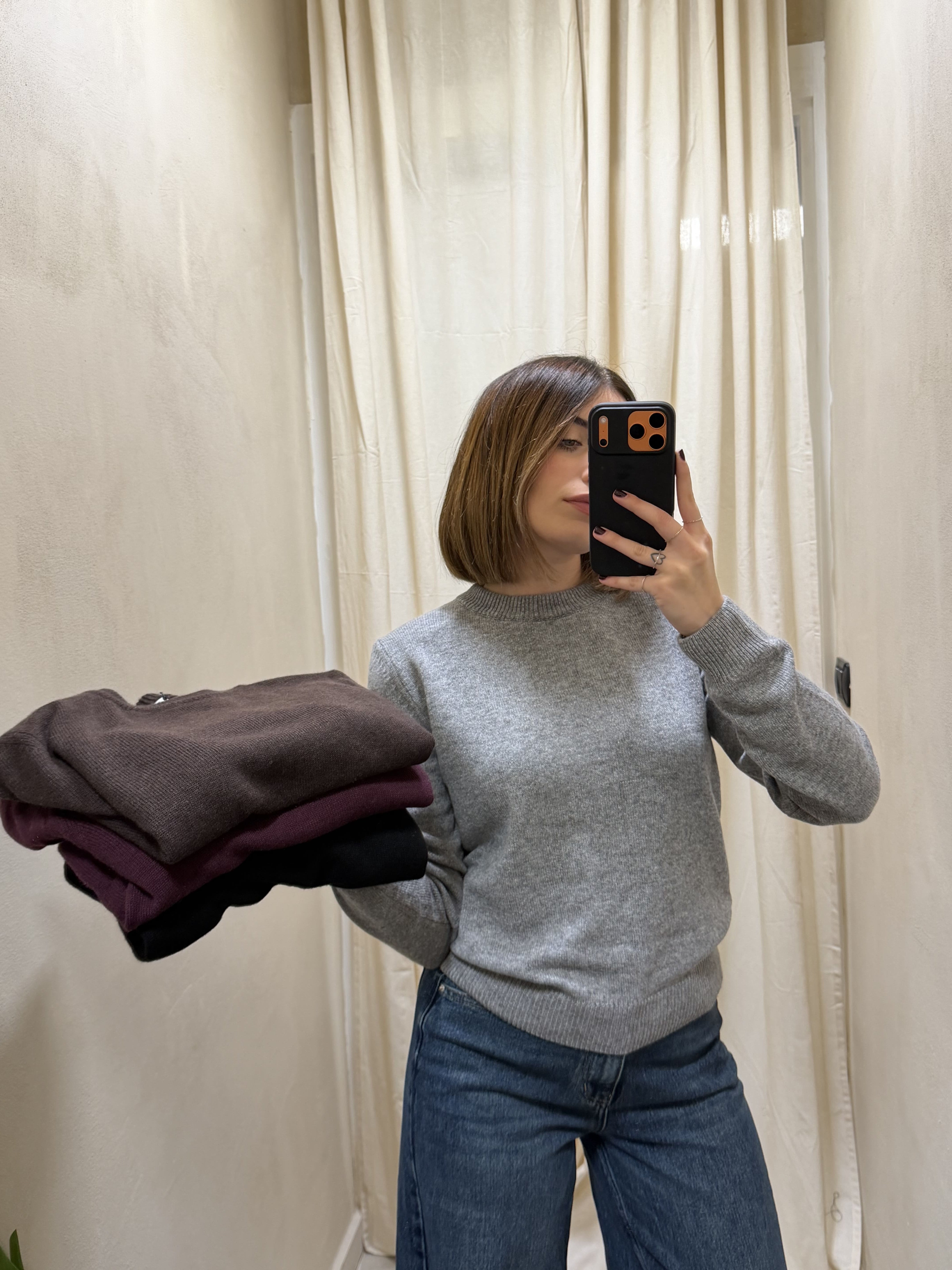 Maglione girocollo con spalline Tensione In