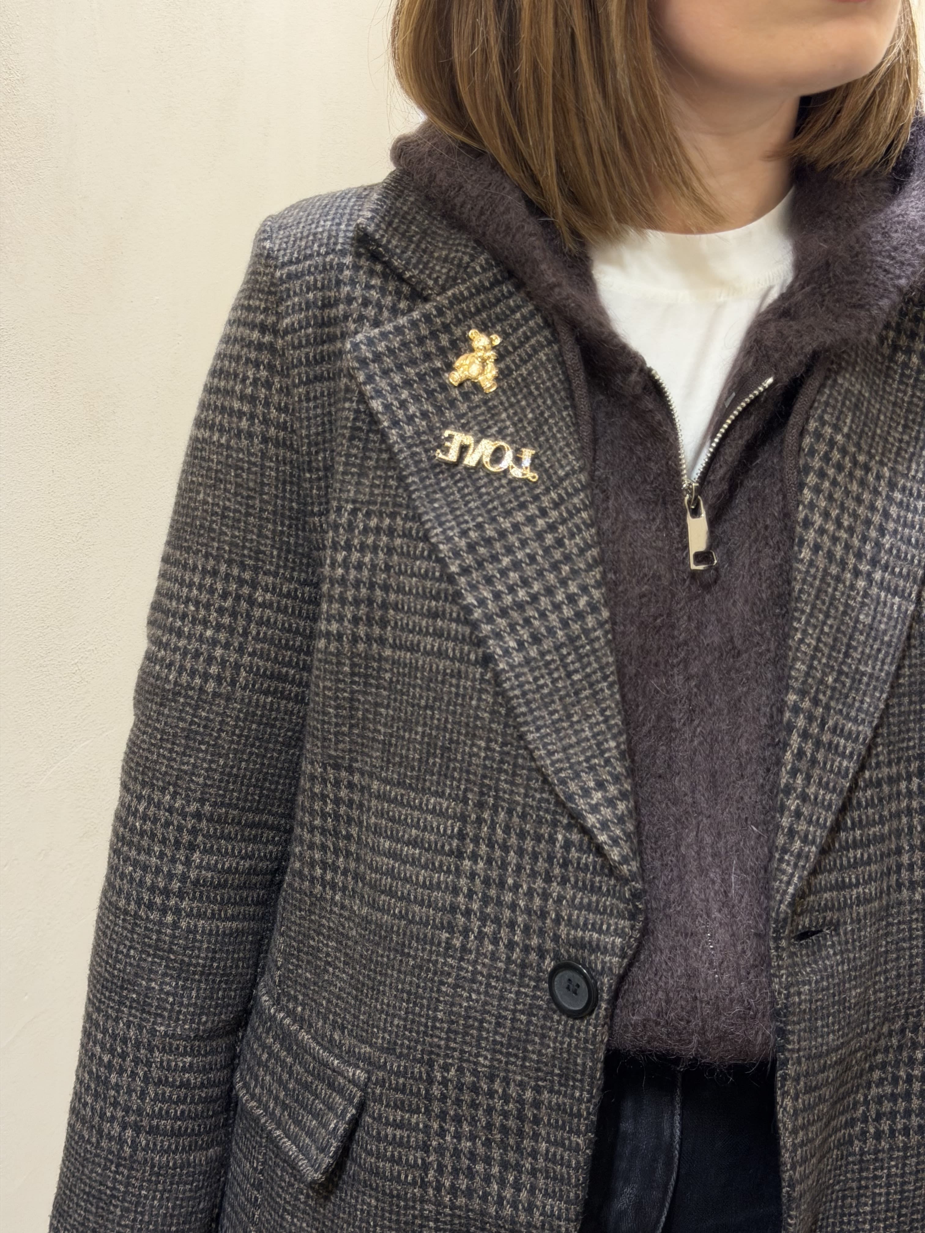 Giacca 1 bottone micro pied de poule MyD