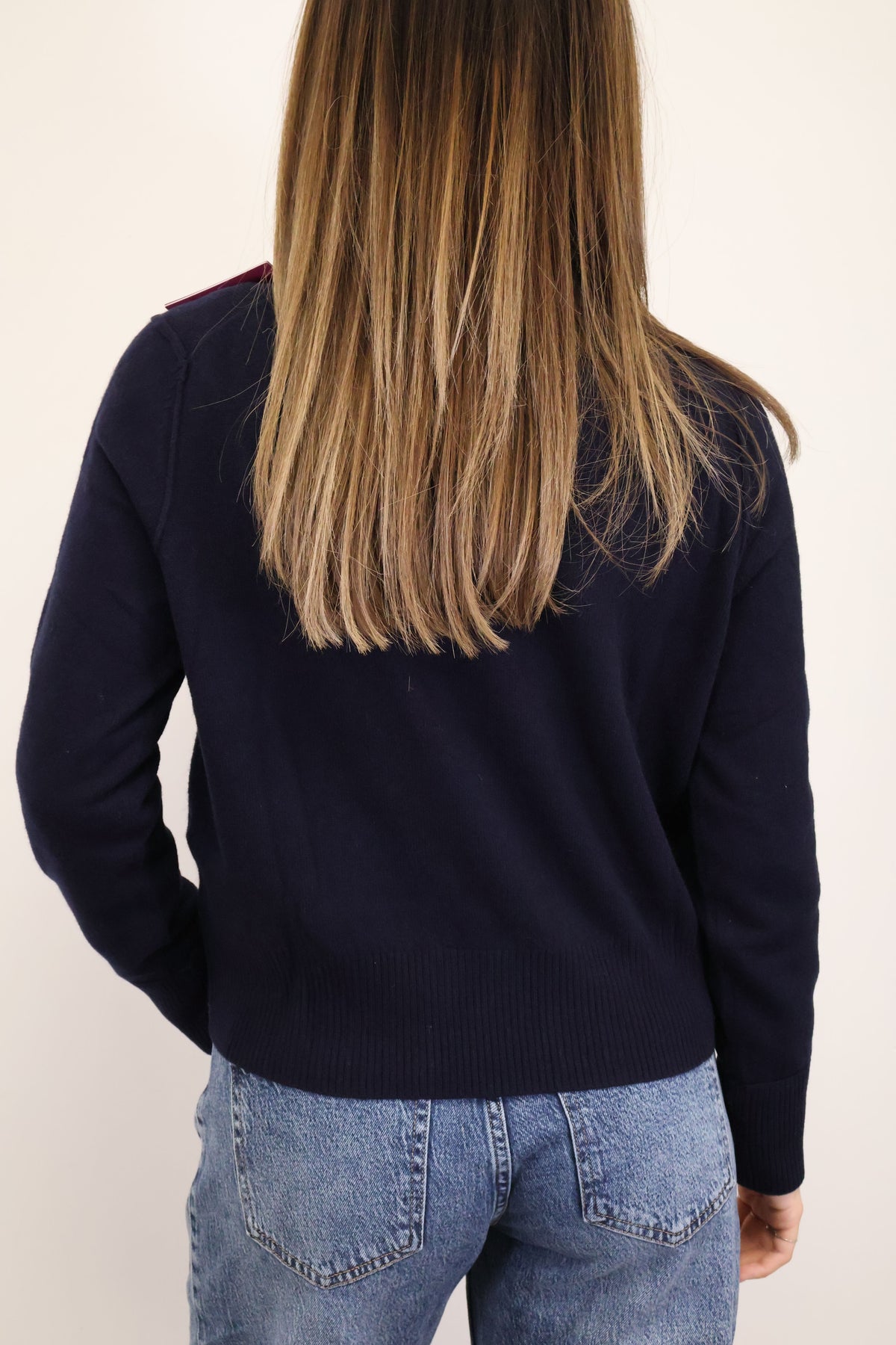 Maglione rasato girocollo in 100% lana blu Tensione In