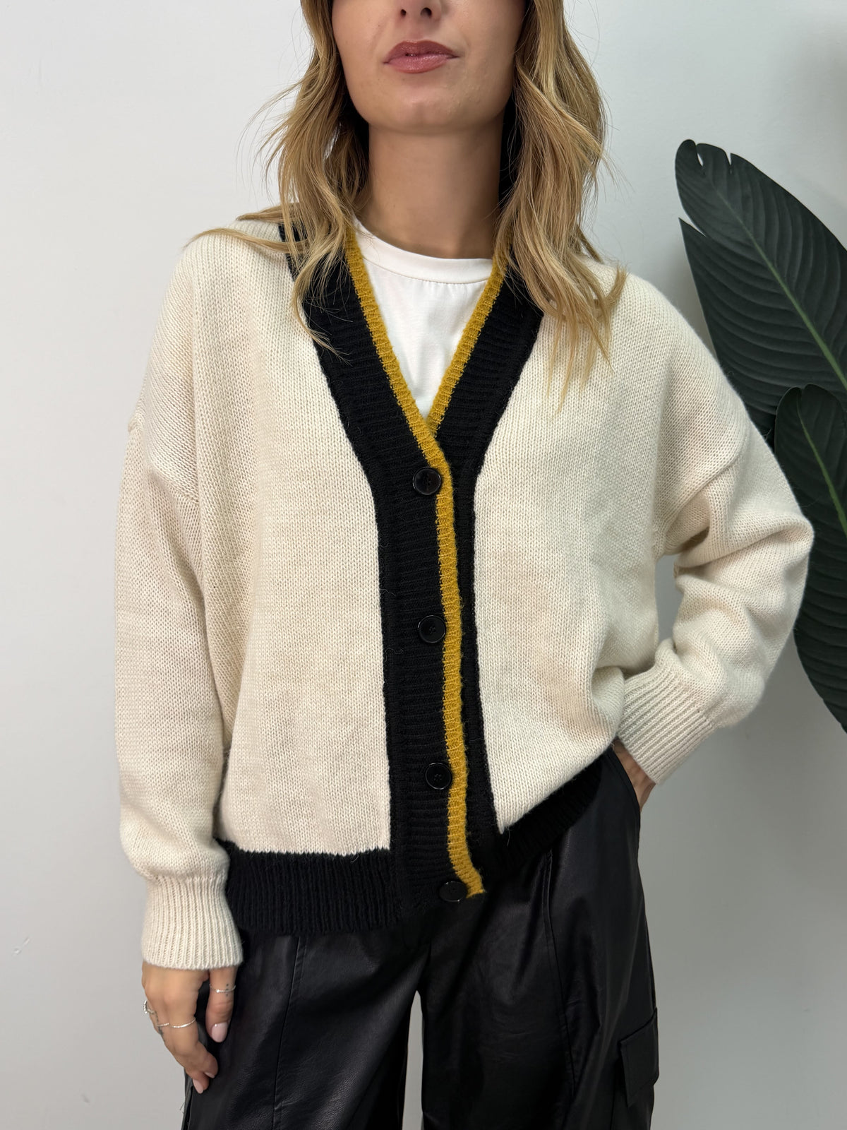 Cardigan ricamo tigre sul retro MyD