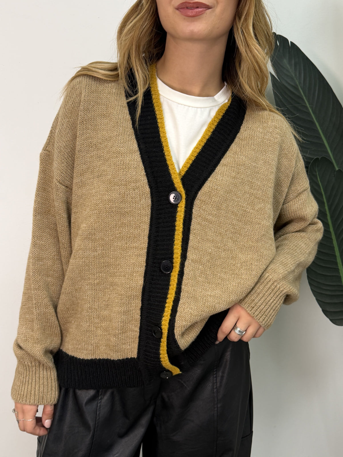 Cardigan ricamo tigre sul retro MyD