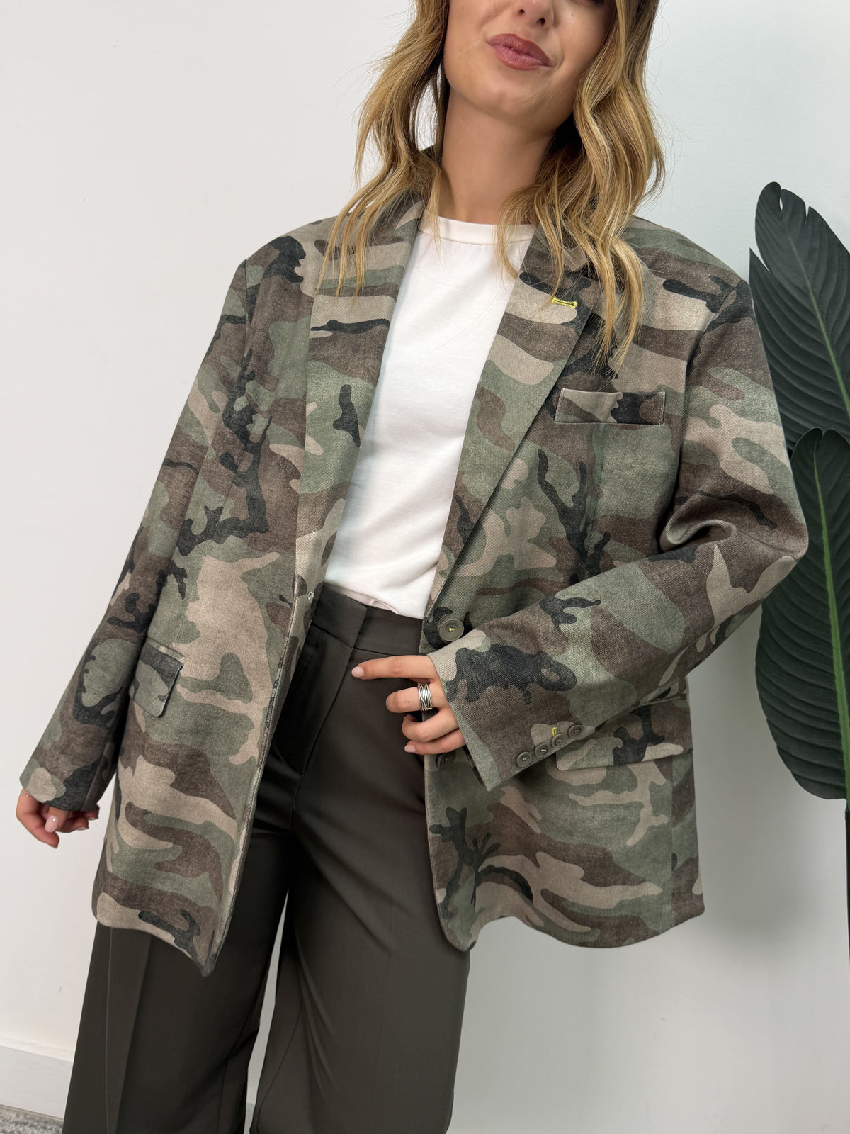 Blazer over stampa camouflage Imperial