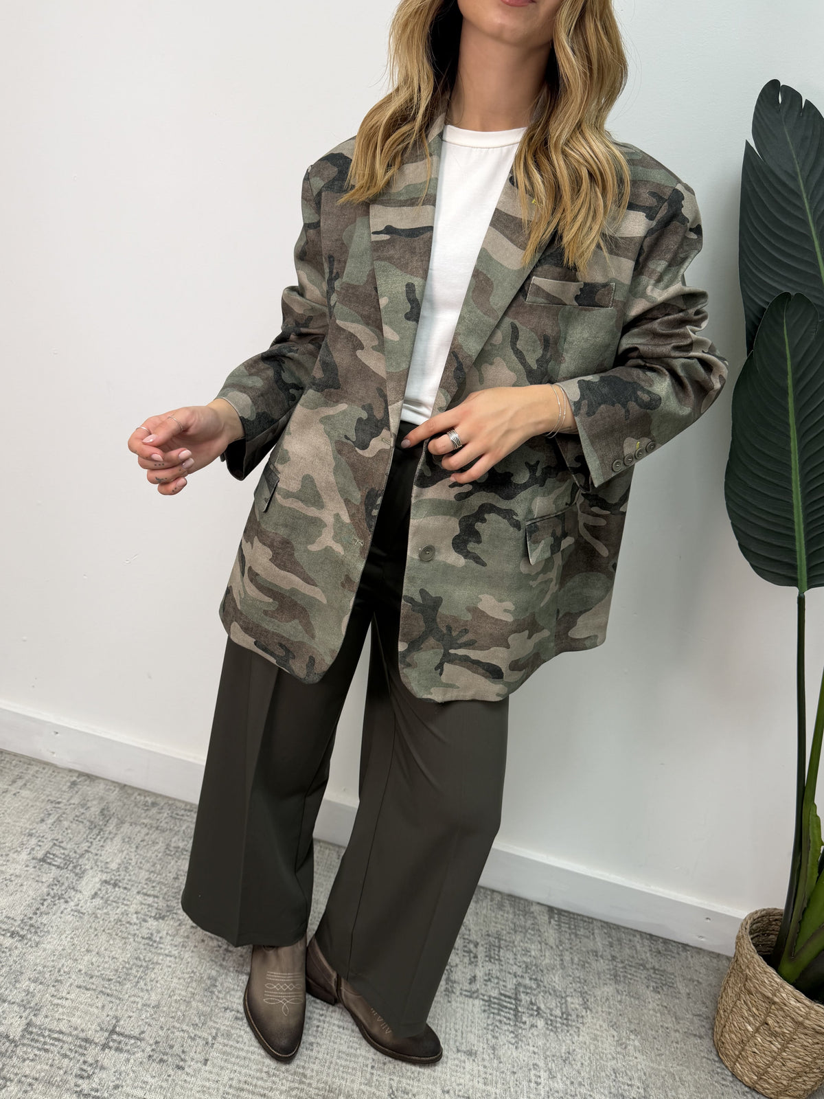 Blazer over stampa camouflage Imperial