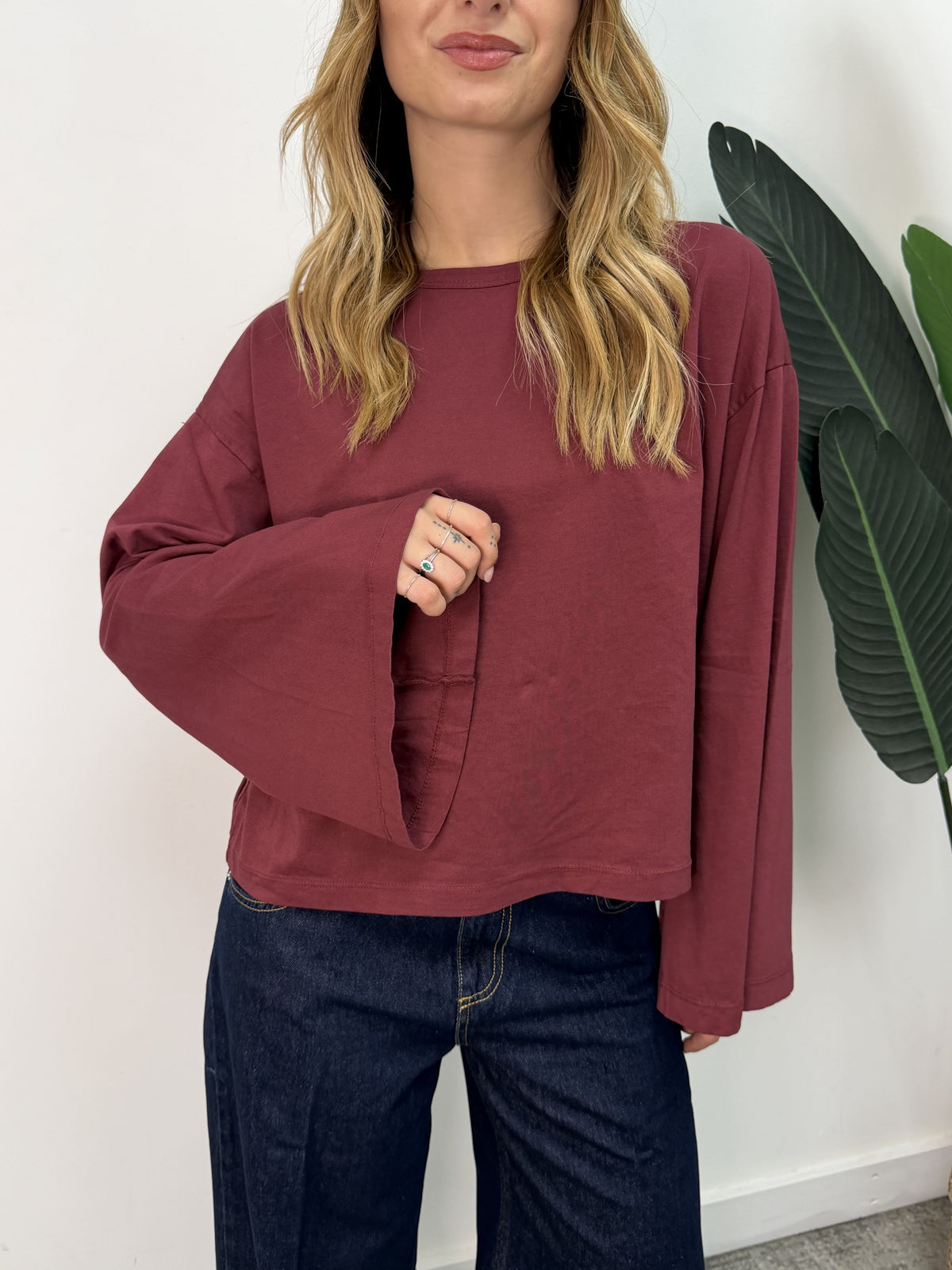T-shirt manica campana in cotone HaveOne