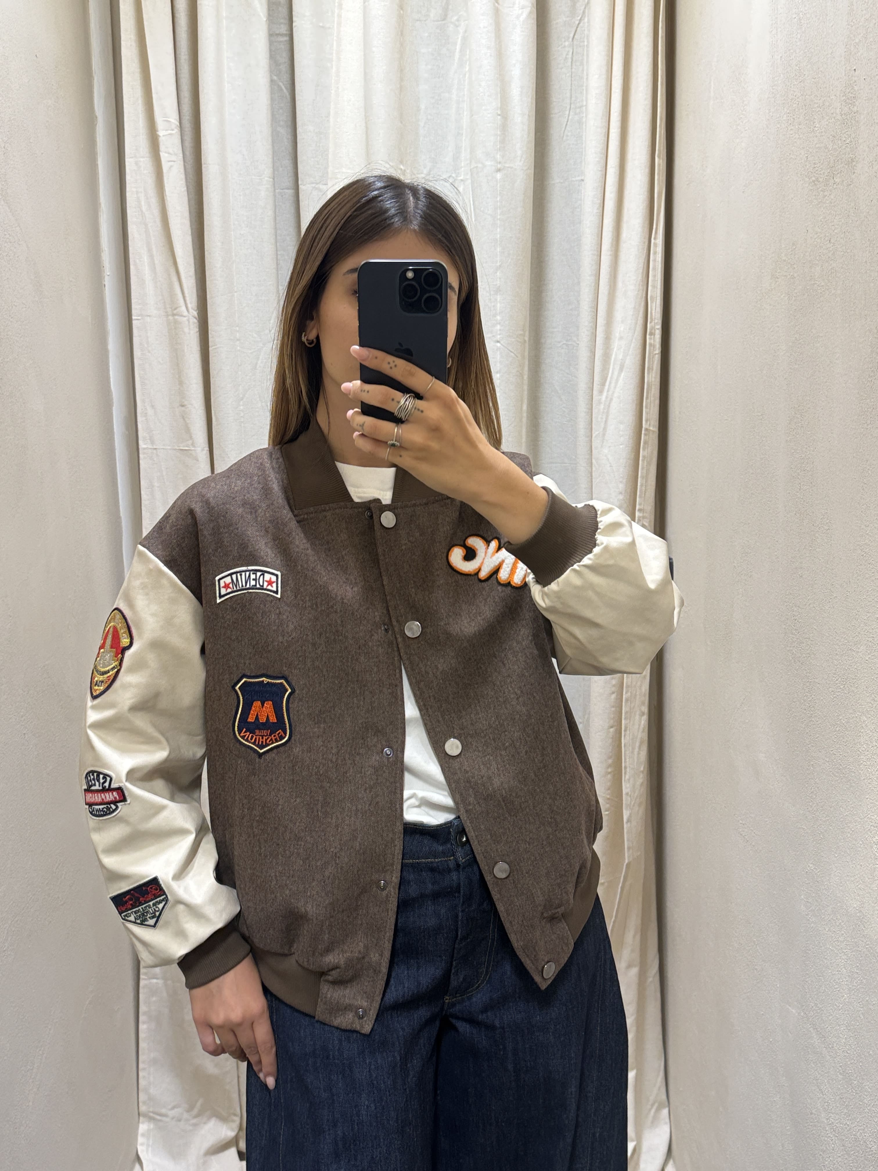 Bomber combinato con patch Susy Mix