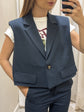 Gilet crop over un bottone Susy Mix