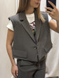 Gilet crop over un bottone Susy Mix