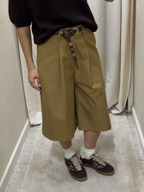 Bermuda in cotone con maxi pinces Tensione In