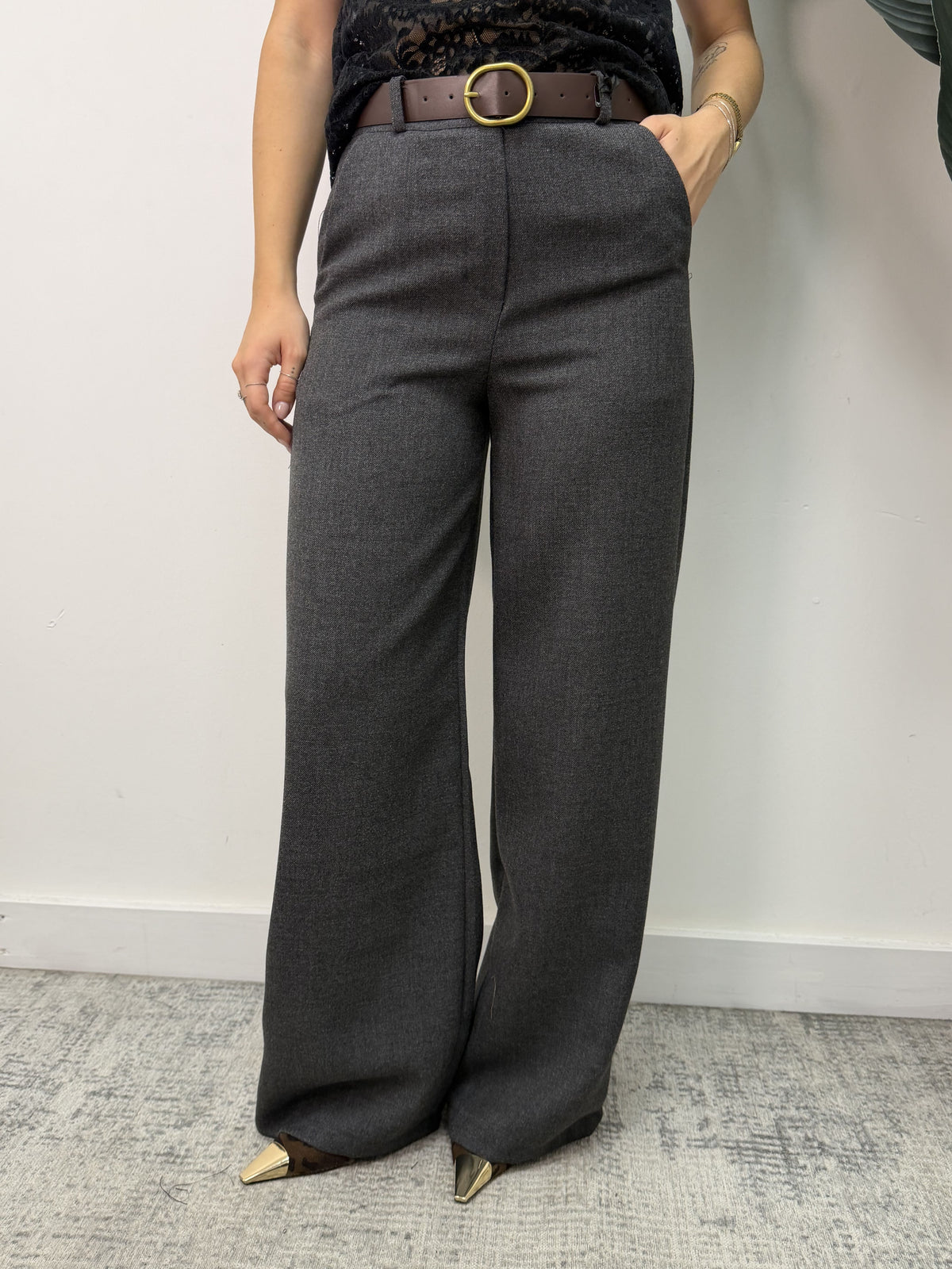 Pantalone gamba dritta mano lana MyD