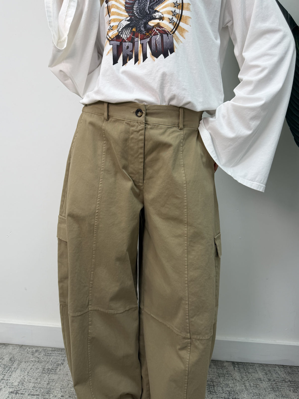 Pantalone cargo over in gabardine MyD