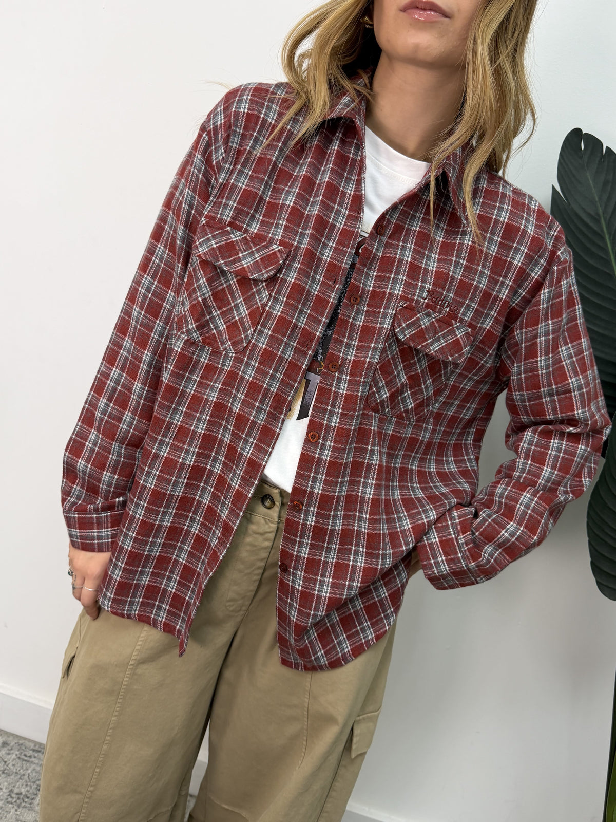 Camicia over check in flanella con taschino MyD
