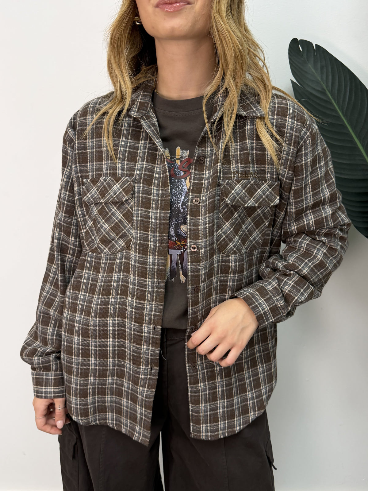 Camicia over check in flanella con taschino MyD