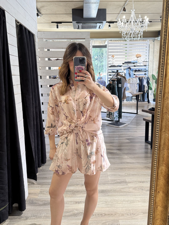 Completo camicia+short stampa floreale in mussola di cotone Susy Mix
