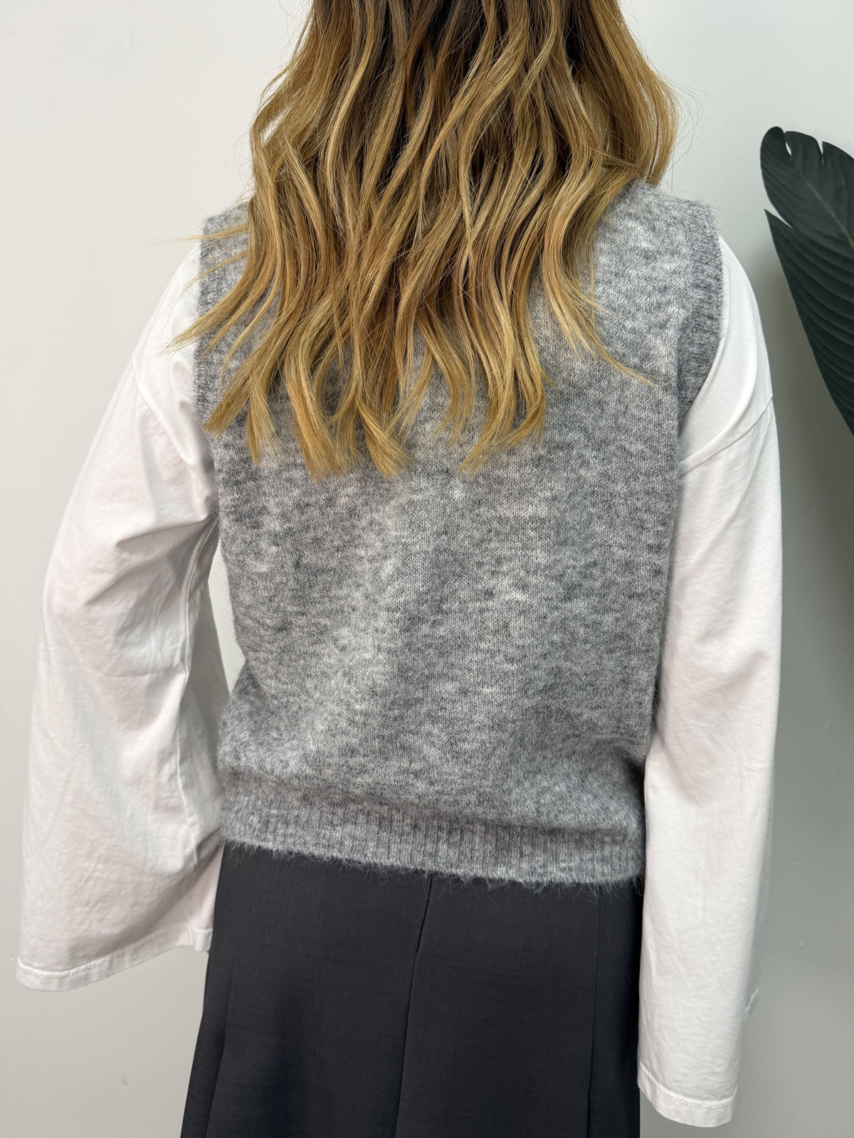 Gilet paricollo in misto lana MyD