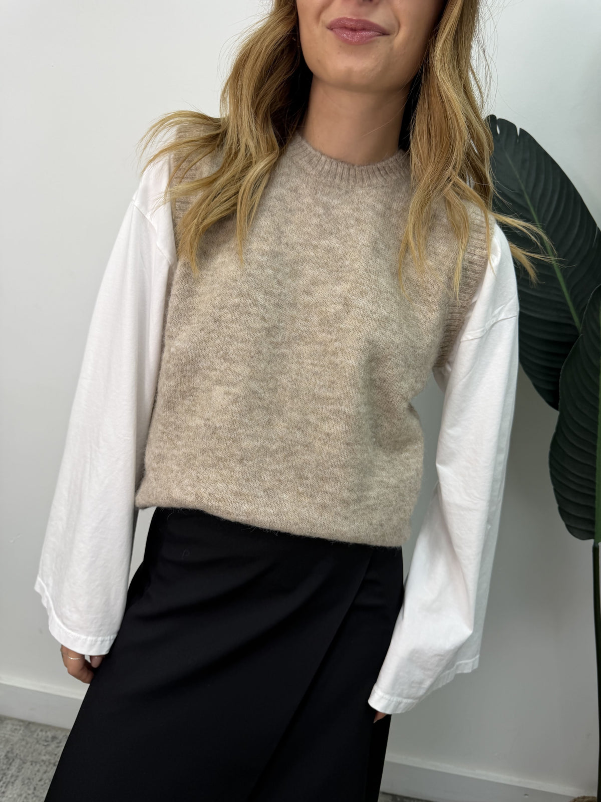 Gilet paricollo in misto lana MyD