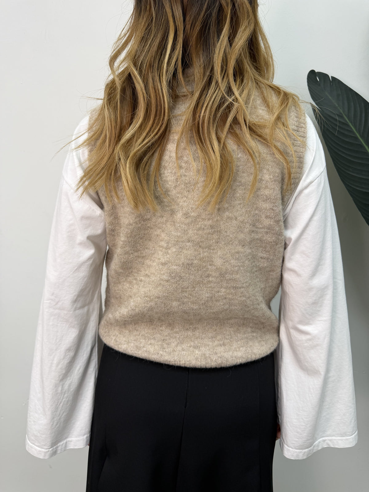 Gilet paricollo in misto lana MyD