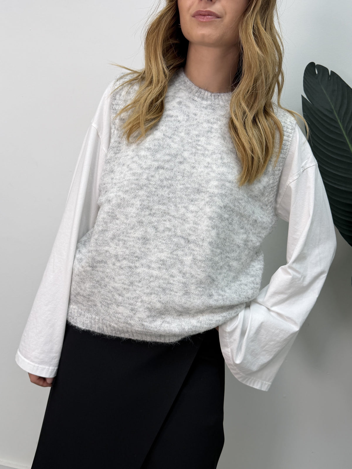 Gilet paricollo in misto lana MyD