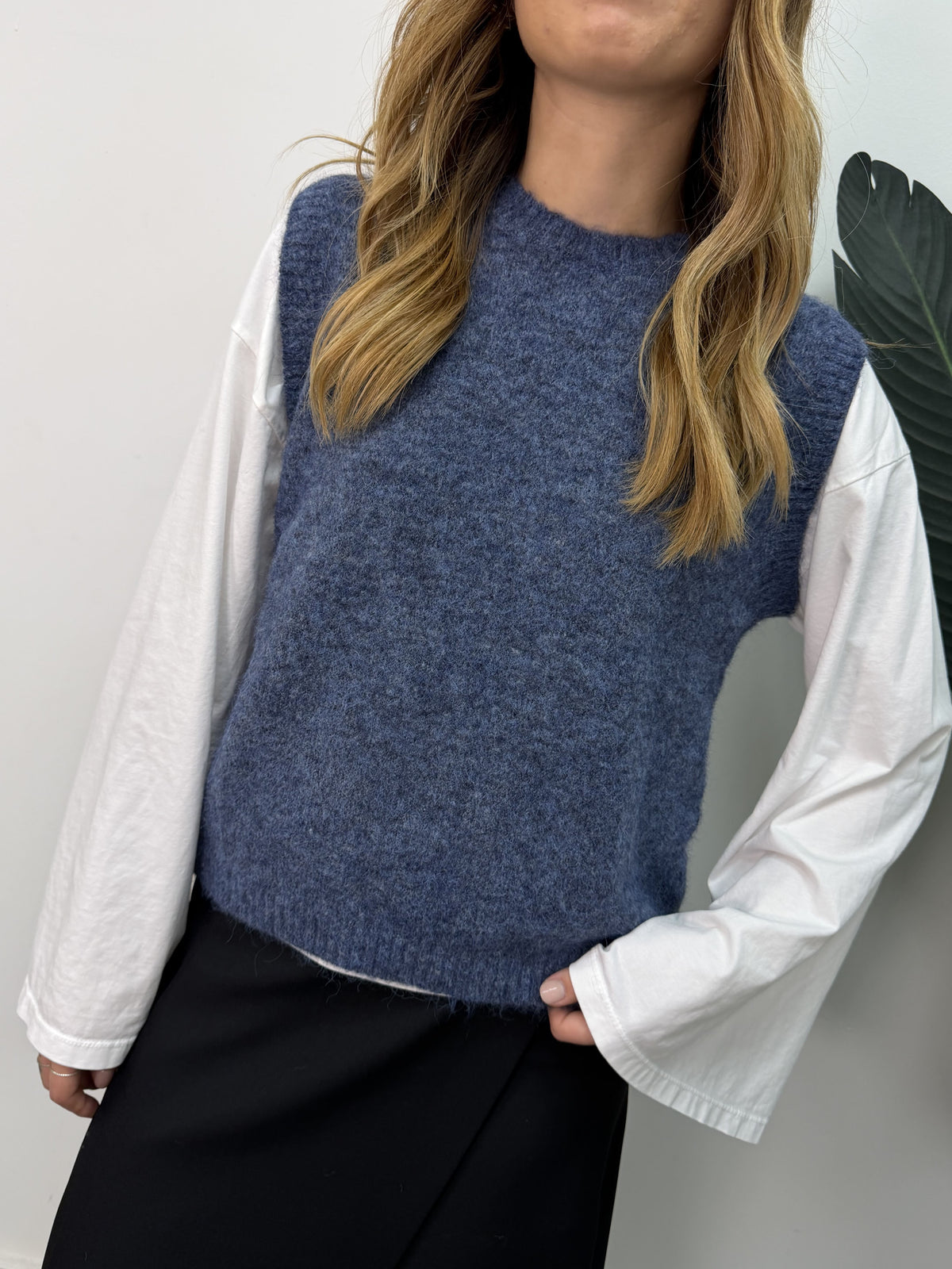 Gilet paricollo in misto lana MyD