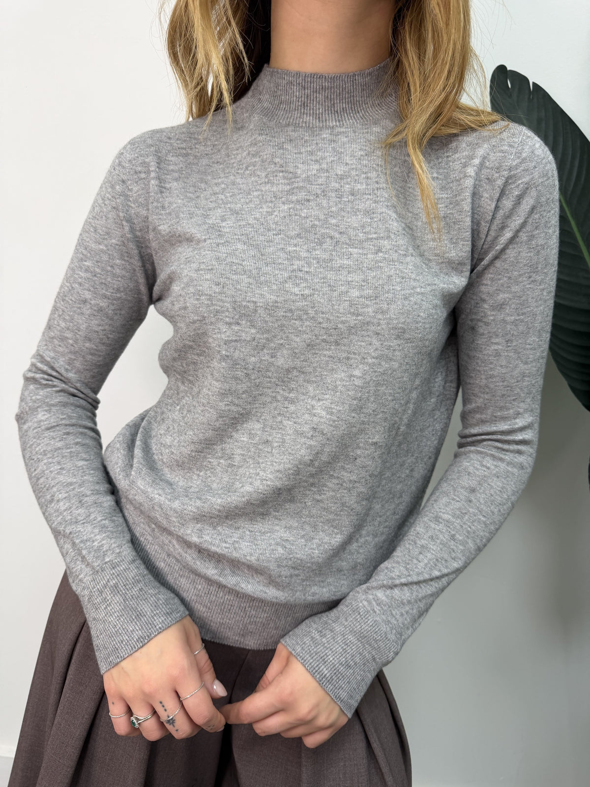 Maglione mezzo collo in viscosa MyD
