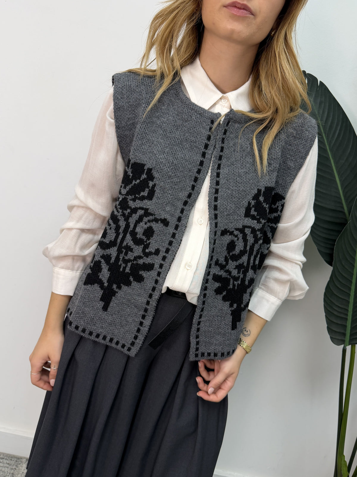 Gilet in maglia a fantasia MyD