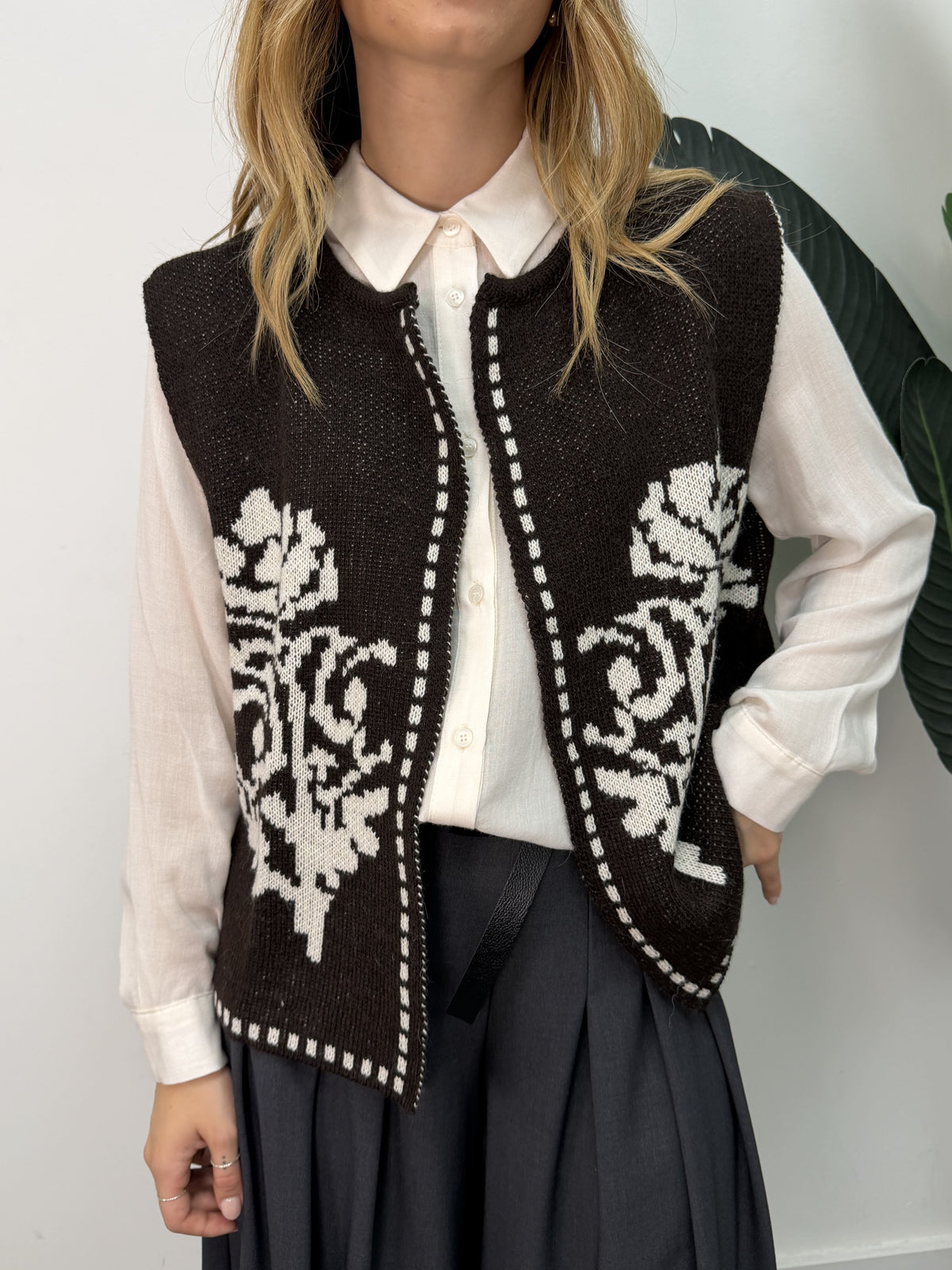 Gilet in maglia a fantasia MyD