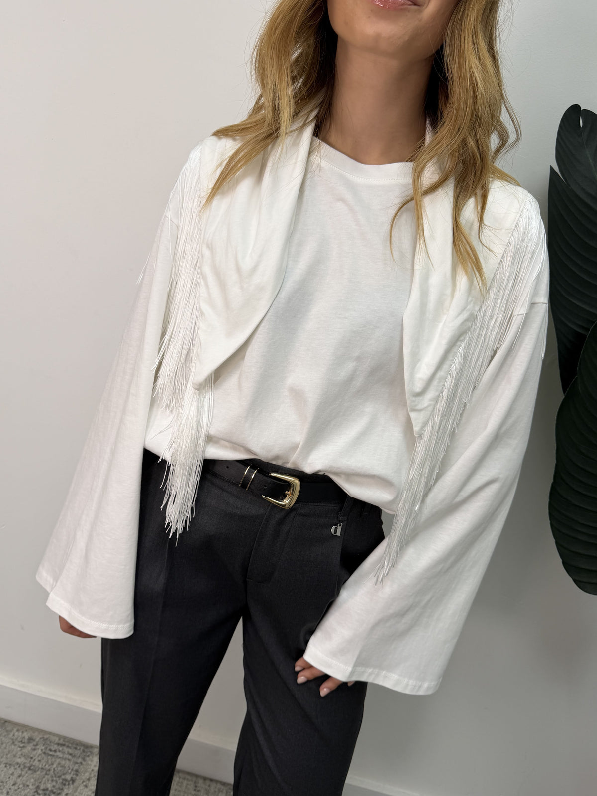 T-shirt manica lunga con bandana frange HaveOne