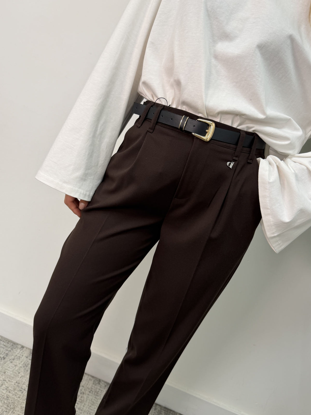 Pantalone sigaretta con pinces Dixie