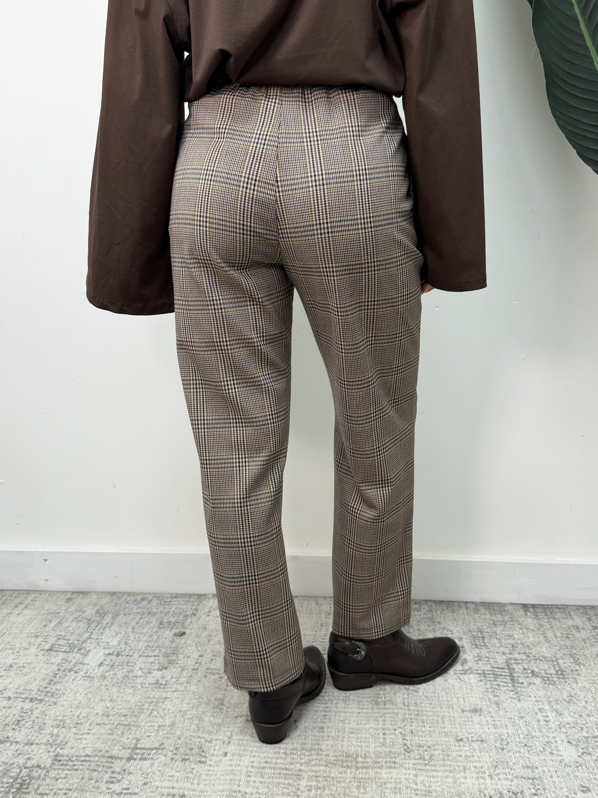 Pantalone gamba dritta stampa principe di galles Susy Mix