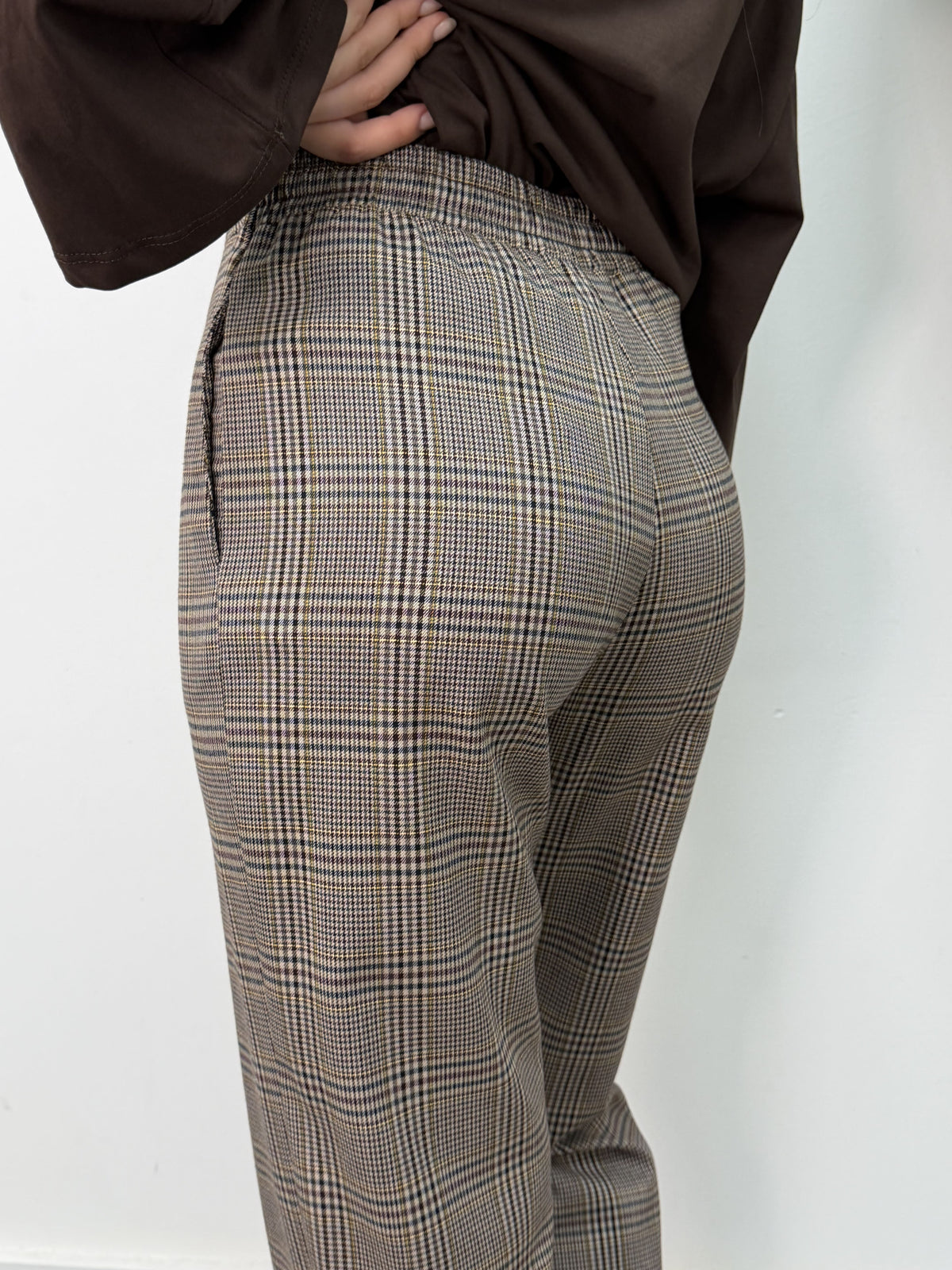 Pantalone gamba dritta stampa principe di galles Susy Mix