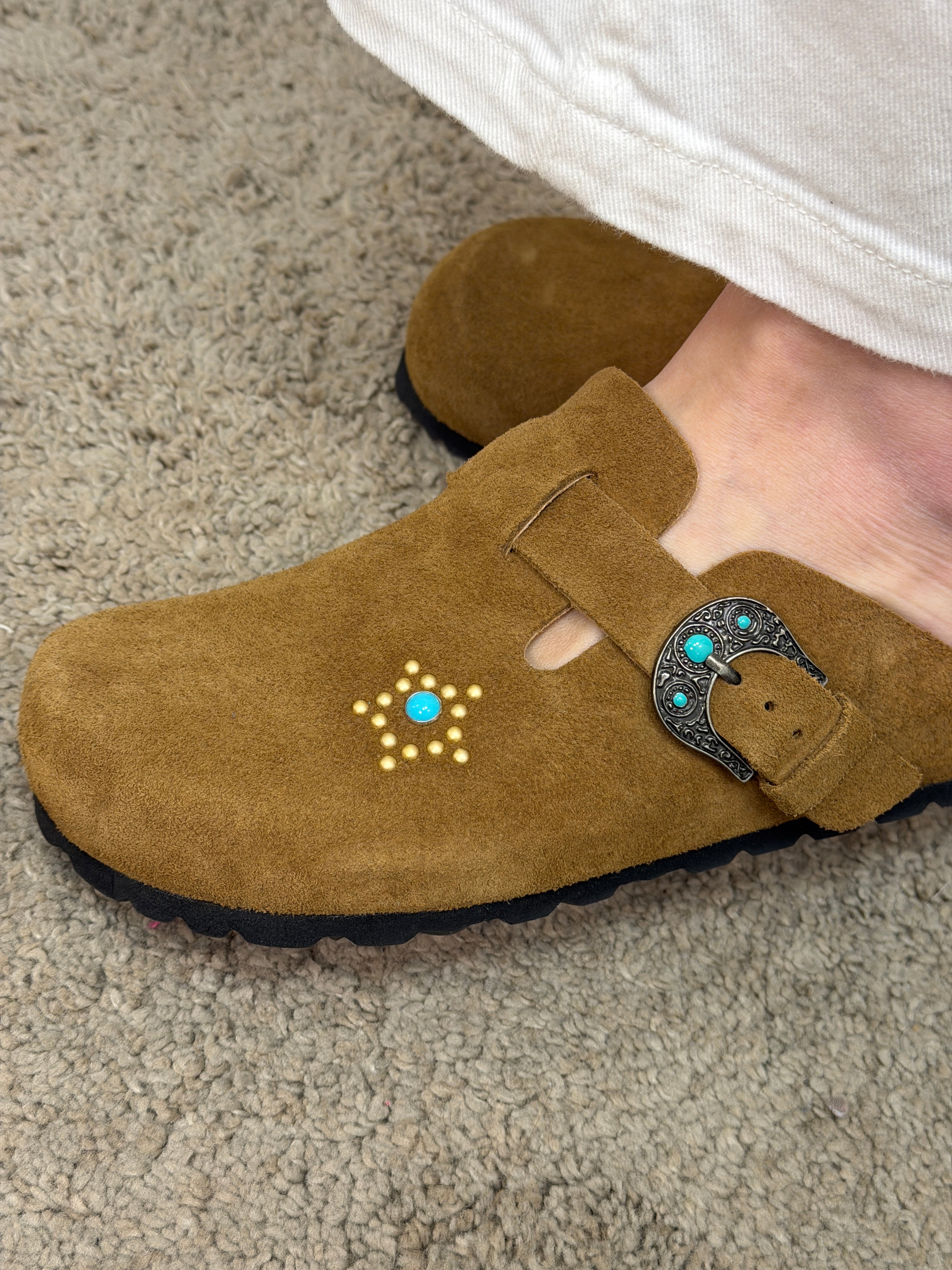 Sabot Twins in suede con cuore e stella Taji