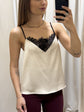 Top in satin con inserti in pizzo Tensione In