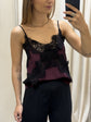 Top bretellina satin con inserti in pizzo Tensione In