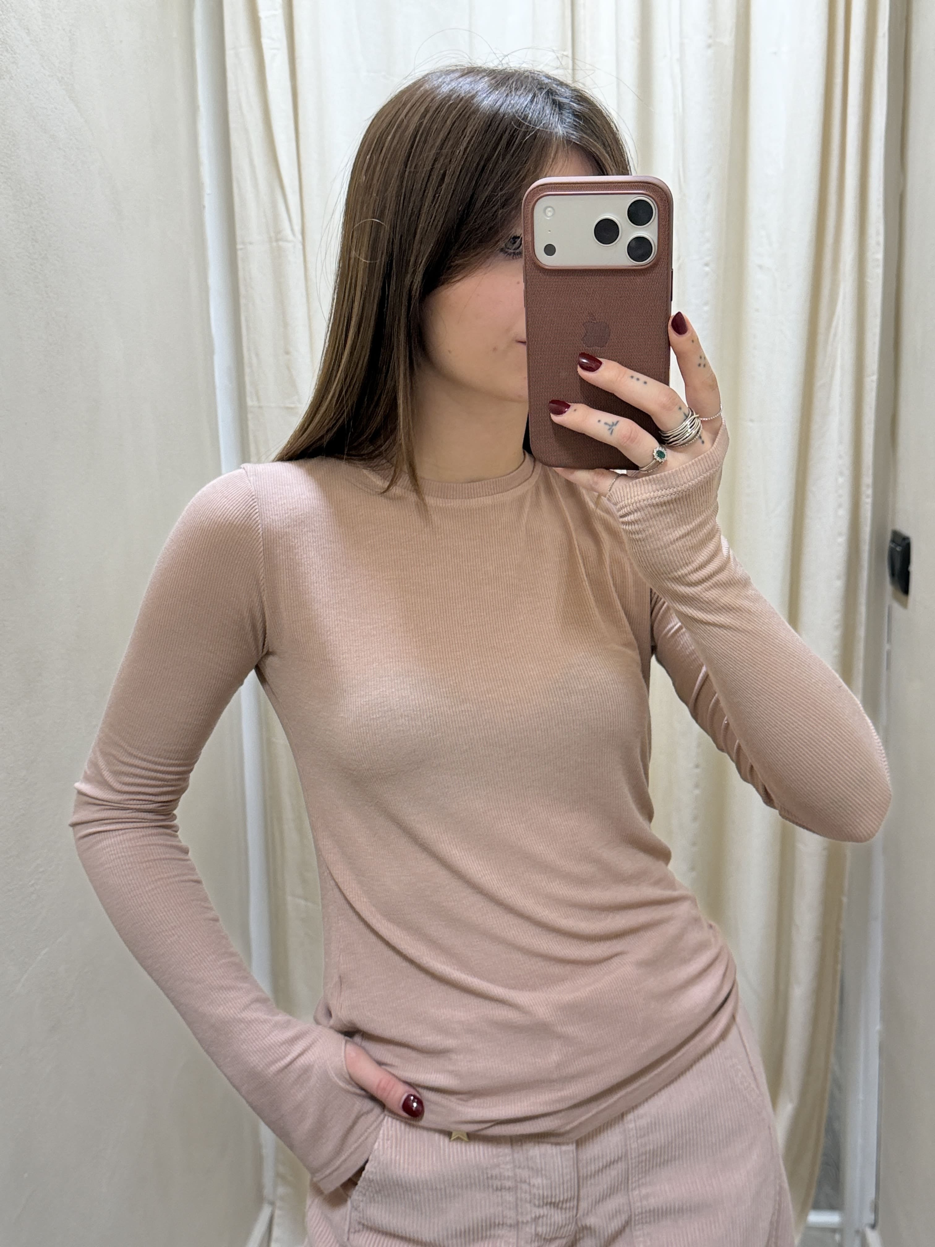 Maglia girocollo in viscosa con manicotti Tensione In